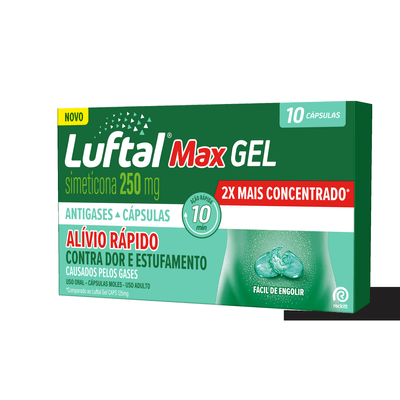 LUFTAL 250MG MAX GEL 10CPS